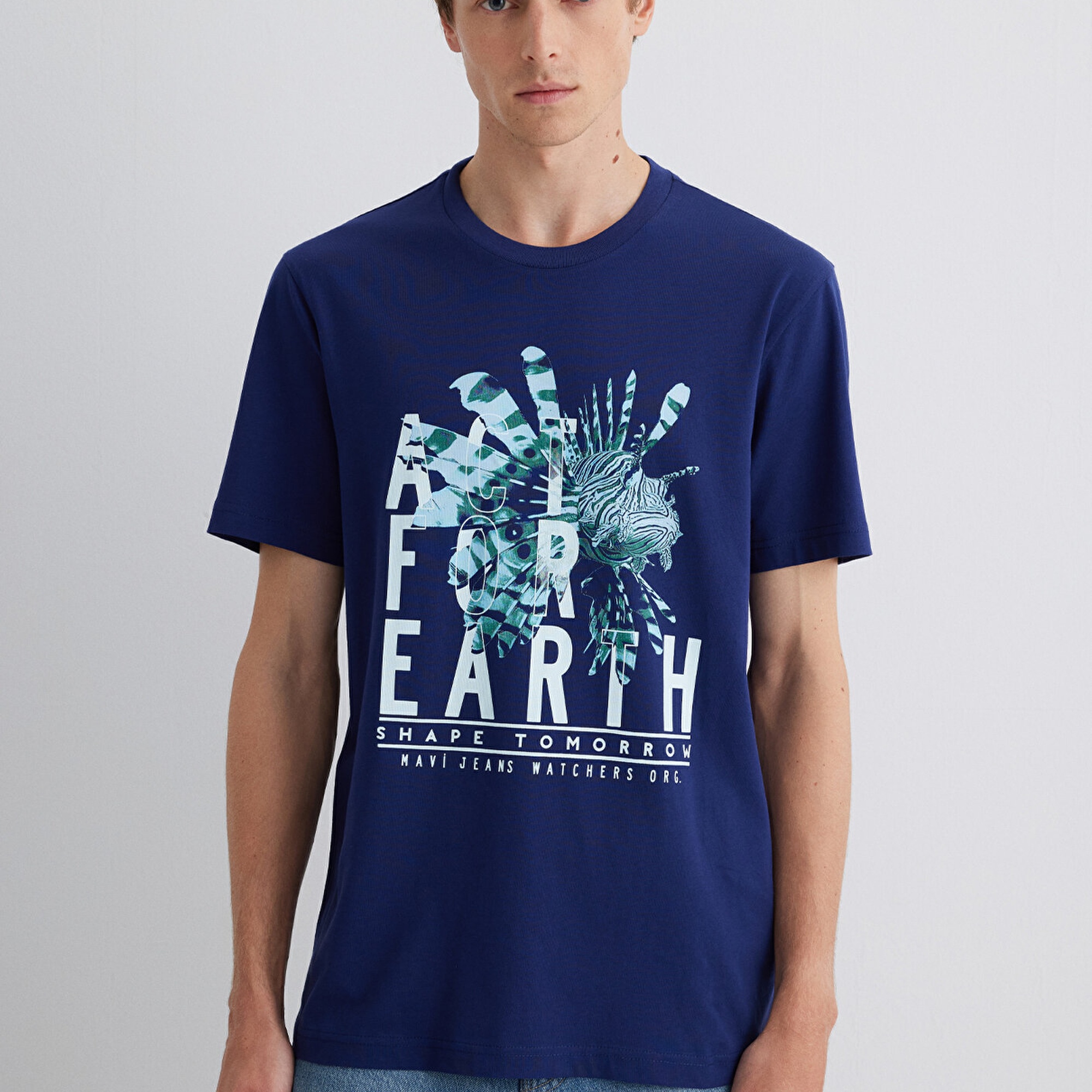 Mavi Baskılı Lacivert Tişört Regular Fit / Normal Kesim 0612671-70496