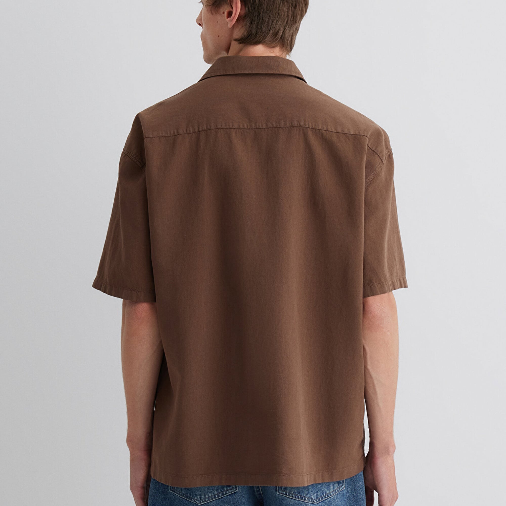 Mavi Kahverengi Gömlek Oversize / Geniş Kesim 0210679-89330