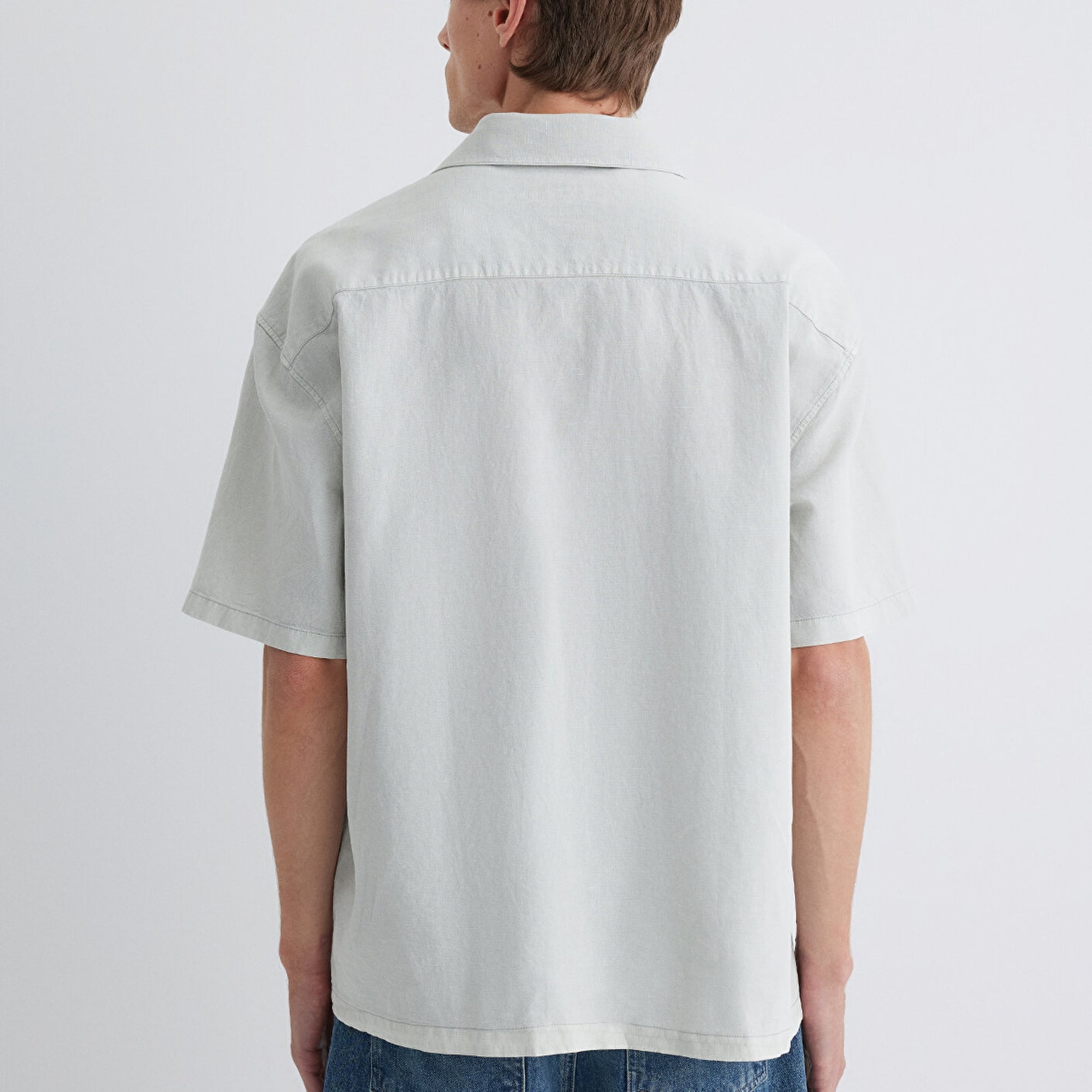 Mavi Yeşil Gömlek Oversize / Geniş Kesim 0210679-70148