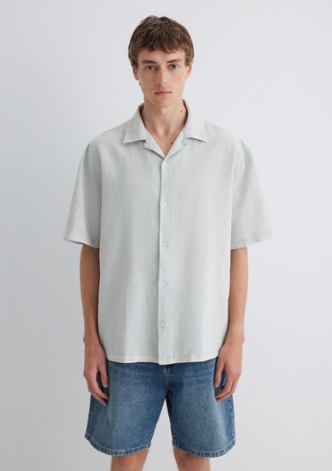  Mavi Yeşil Gömlek Oversize / Geniş Kesim 0210679-70148