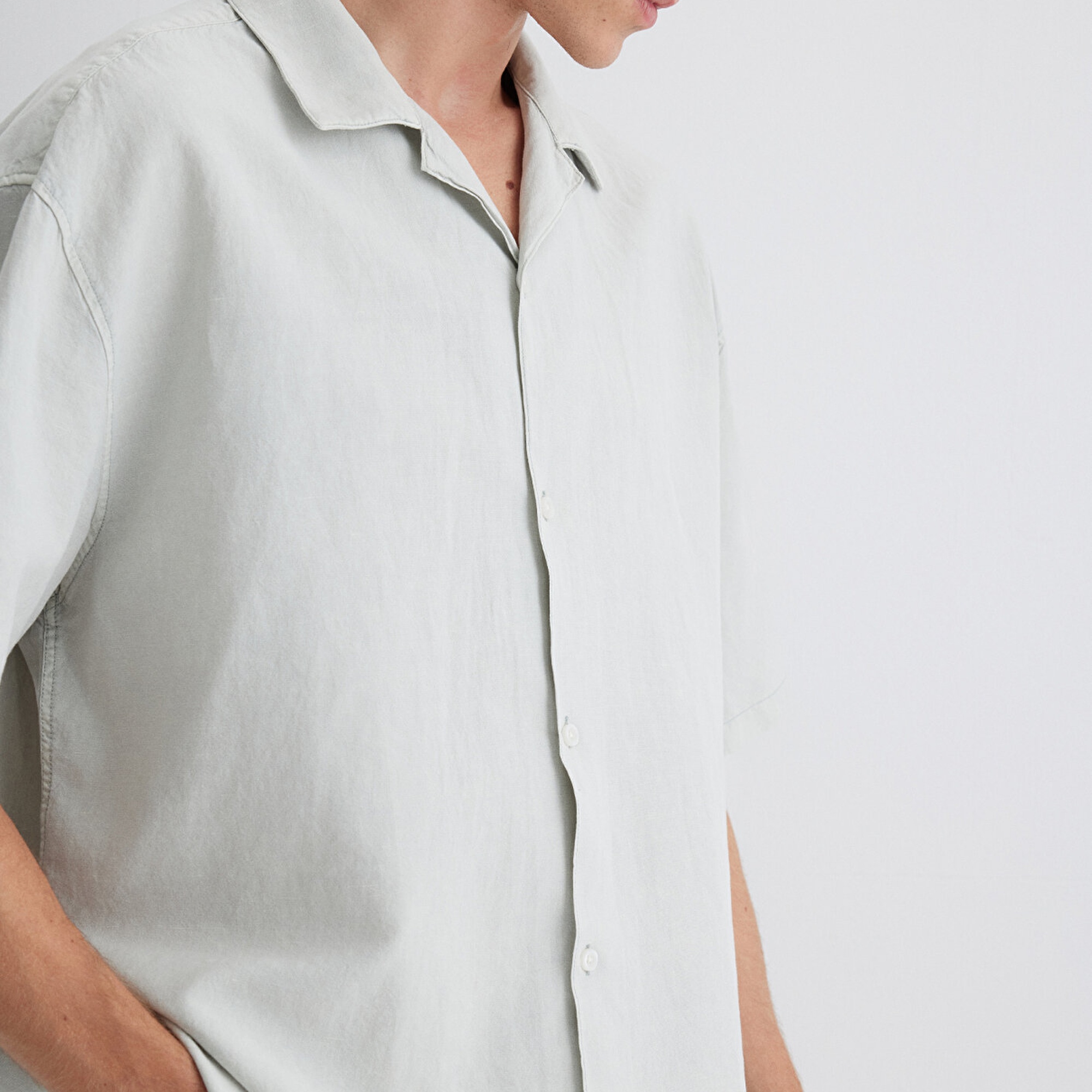 Mavi Yeşil Gömlek Oversize / Geniş Kesim 0210679-70148