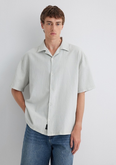  Mavi Yeşil Gömlek Oversize / Geniş Kesim 0210679-70148