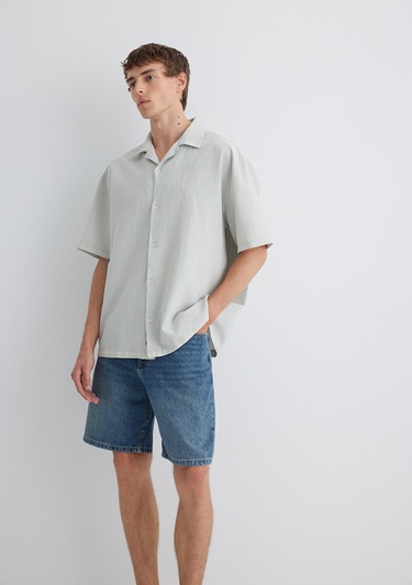  Mavi Yeşil Gömlek Oversize / Geniş Kesim 0210679-70148