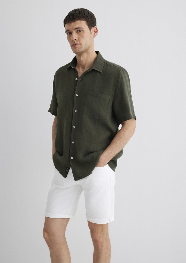  Mavi Antrasit Keten Gömlek Regular Fit / Normal Kesim 0211473-71587