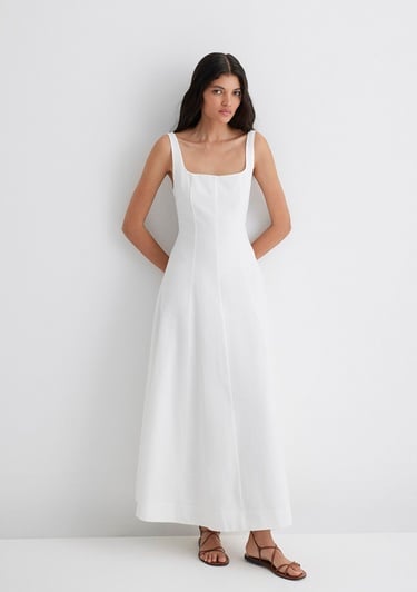  Mavi Beyaz Elbise 1310479-620