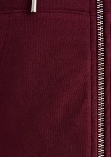  Mavi Kapüşonlu Bordo İnterlok Sweatshirt 1S10424-70394