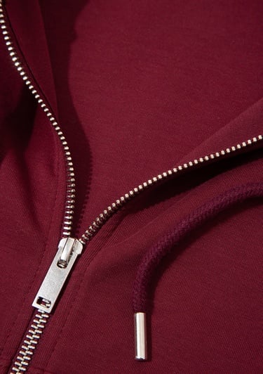  Mavi Kapüşonlu Bordo İnterlok Sweatshirt 1S10424-70394