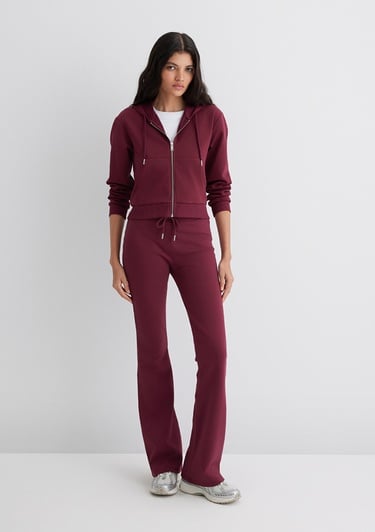  Mavi İspanyol Paça Bordo İnterlok Eşofman Altı 1011077-70394