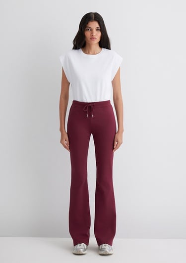  Mavi İspanyol Paça Bordo İnterlok Eşofman Altı 1011077-70394