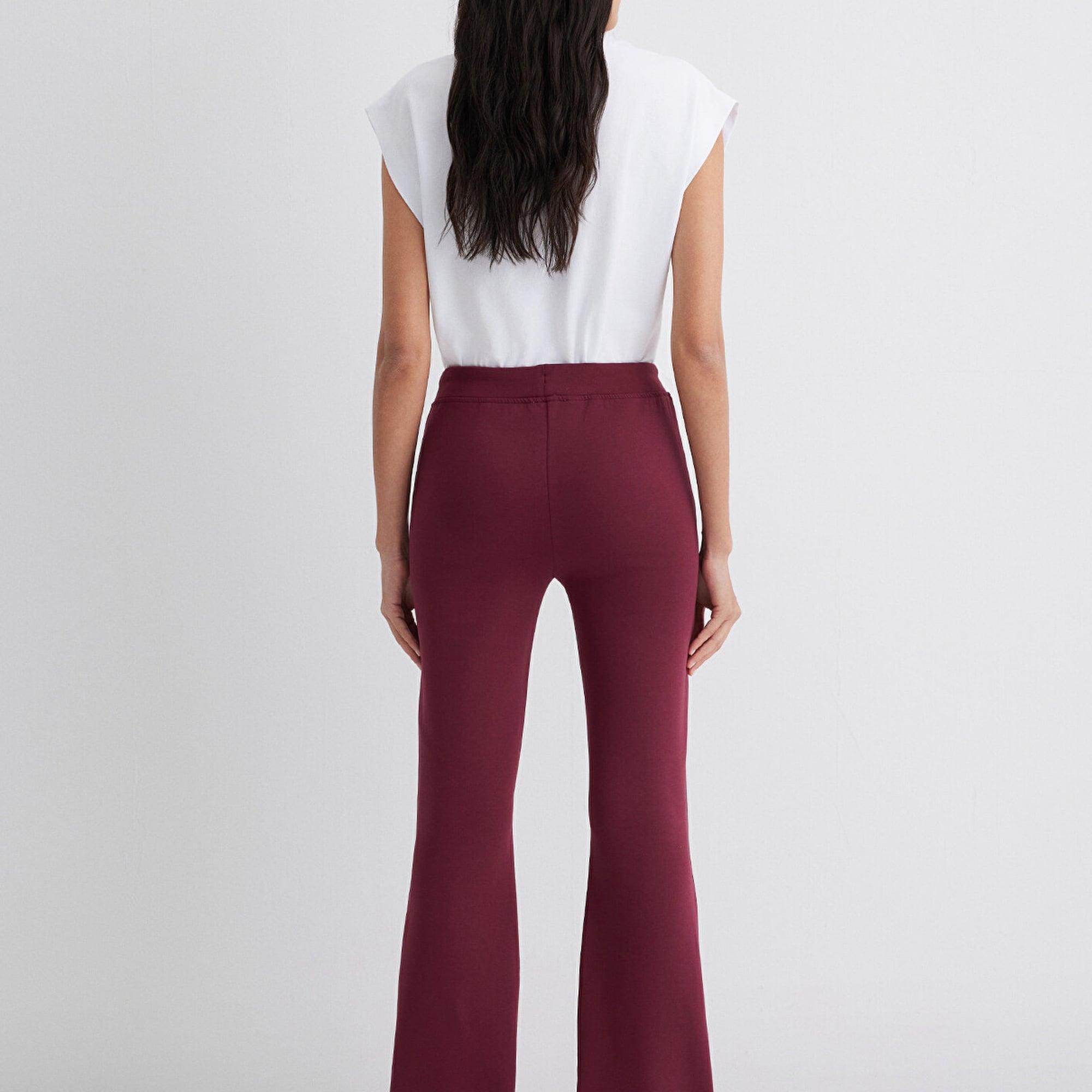 Mavi İspanyol Paça Bordo İnterlok Eşofman Altı 1011077-70394