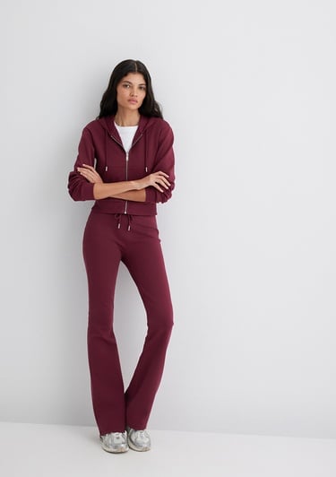  Mavi İspanyol Paça Bordo İnterlok Eşofman Altı 1011077-70394