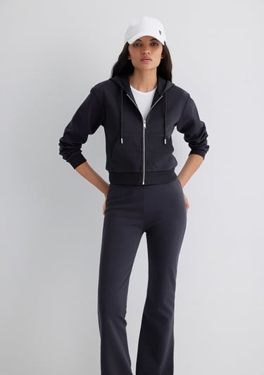  Mavi Kapüşonlu Siyah İnterlok Sweatshirt 1S10424-900