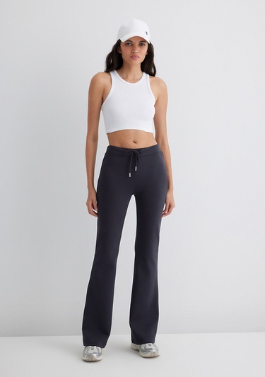  Mavi İspanyol Paça Siyah İnterlok Eşofman Altı 1011077-900