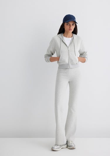  Mavi Kapüşonlu Gri İnterlok Sweatshirt 1S10424-88467