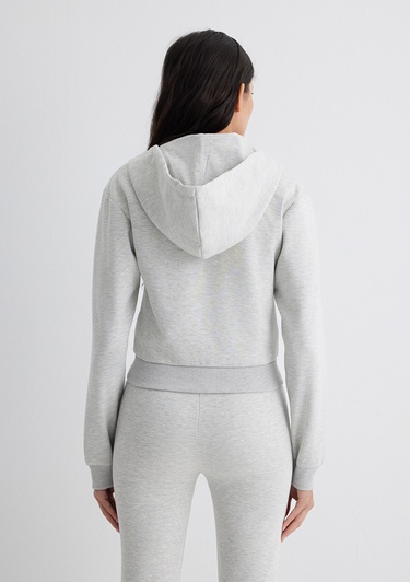  Mavi Kapüşonlu Gri İnterlok Sweatshirt 1S10424-88467