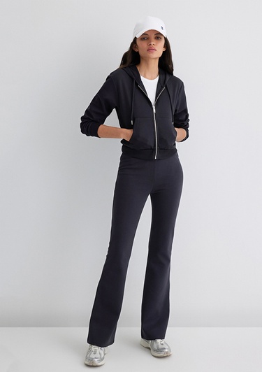  Mavi Kapüşonlu Siyah İnterlok Sweatshirt 1S10424-900