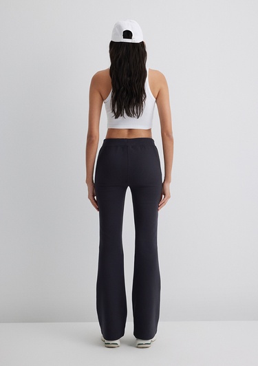  Mavi İspanyol Paça Siyah İnterlok Eşofman Altı 1011077-900