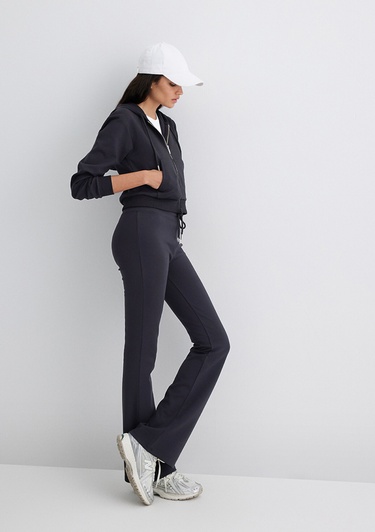  Mavi İspanyol Paça Siyah İnterlok Eşofman Altı 1011077-900