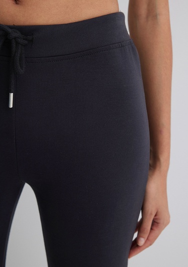  Mavi İspanyol Paça Siyah İnterlok Eşofman Altı 1011077-900