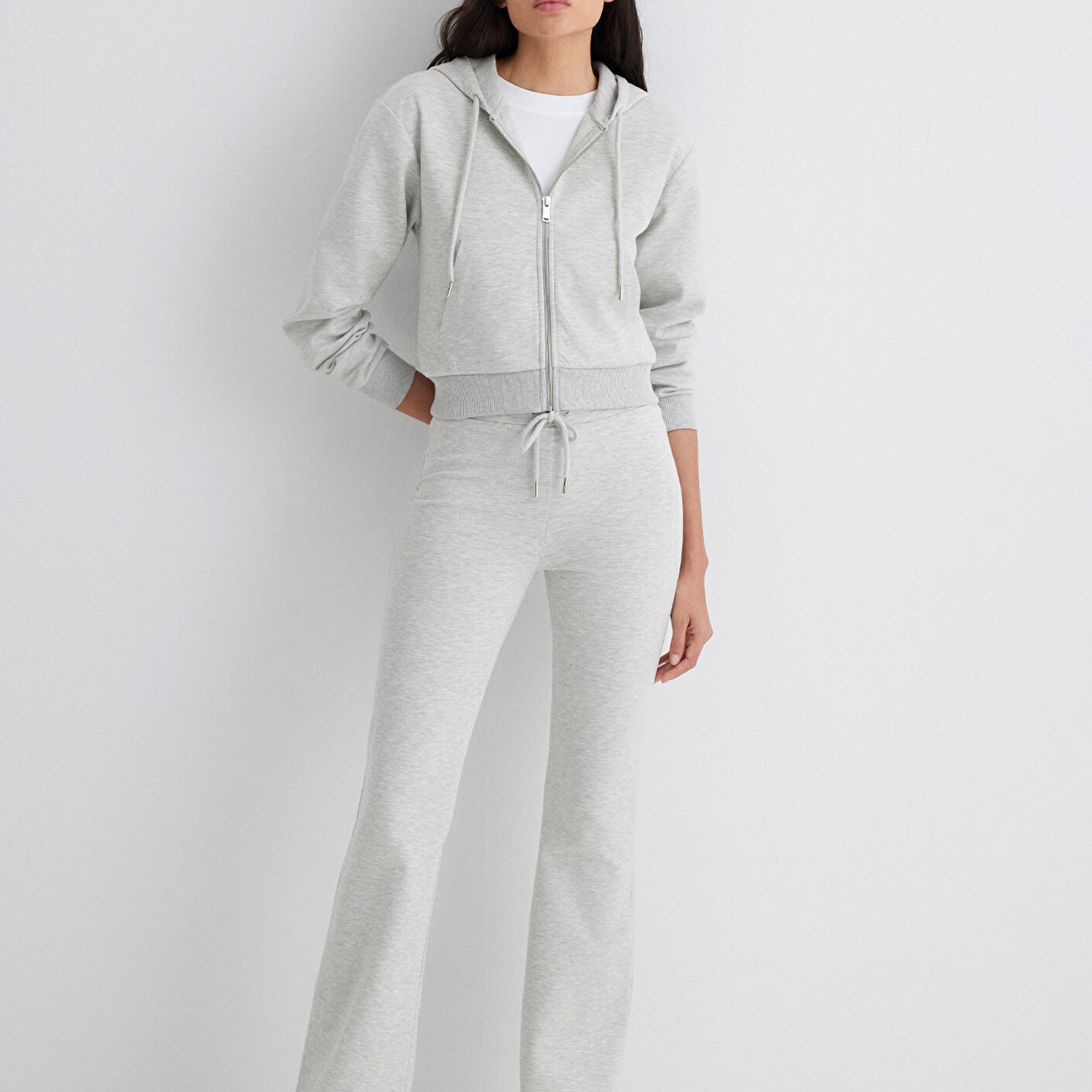 Mavi İspanyol Paça Gri İnterlok Eşofman Altı 1011077-88467