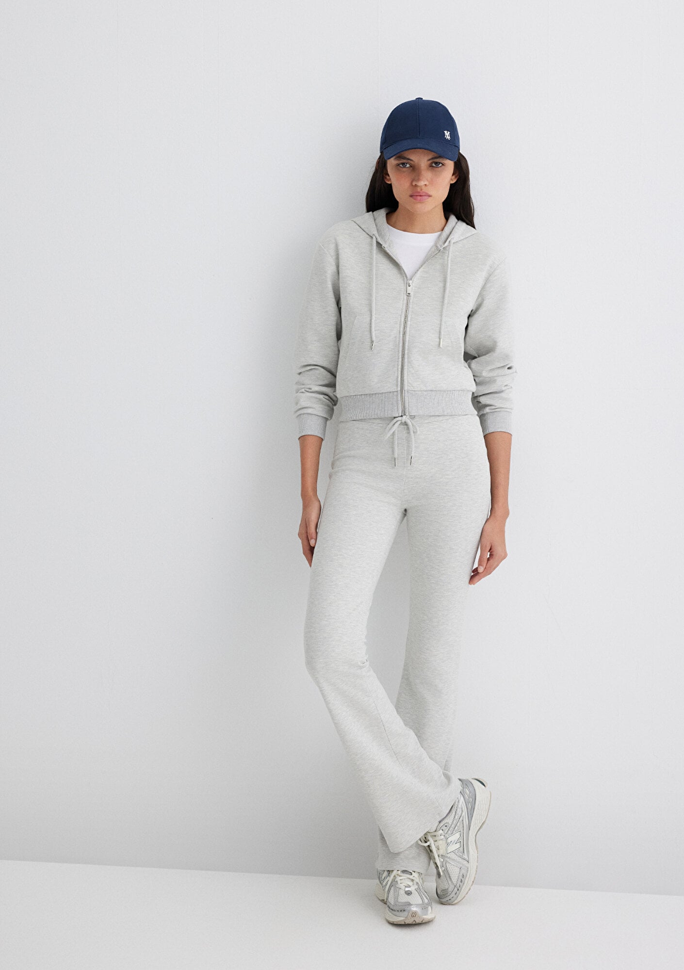  Mavi İspanyol Paça Gri İnterlok Eşofman Altı 1011077-88467