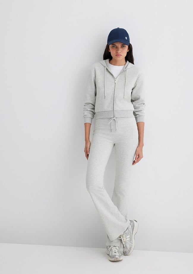  Mavi İspanyol Paça Gri İnterlok Eşofman Altı 1011077-88467