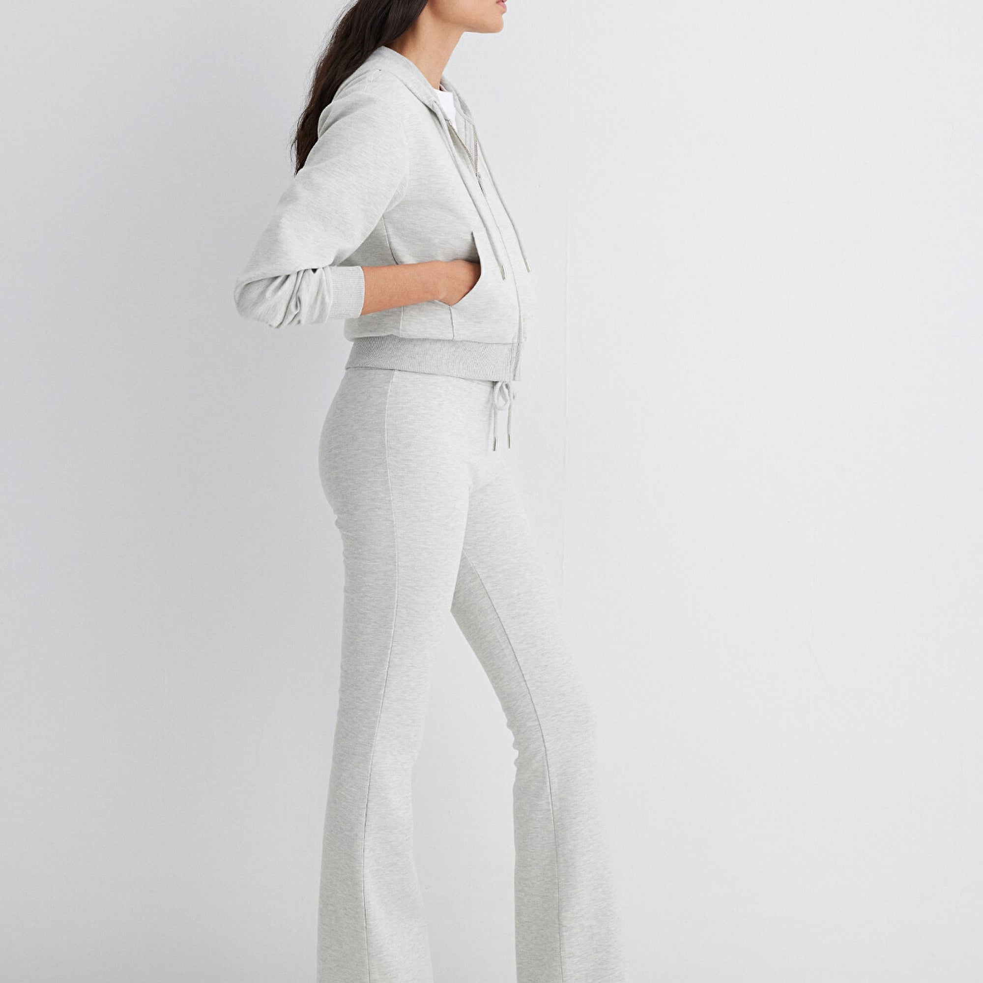 Mavi İspanyol Paça Gri İnterlok Eşofman Altı 1011077-88467