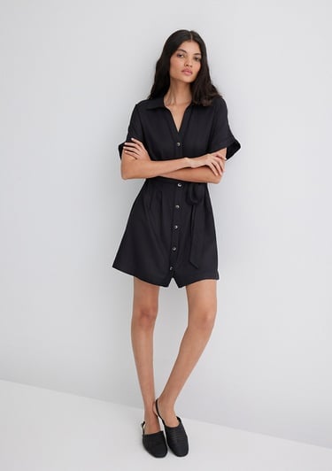  Mavi Siyah Elbise 1310743-900