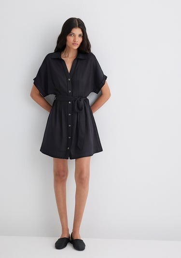  Mavi Siyah Elbise 1310743-900