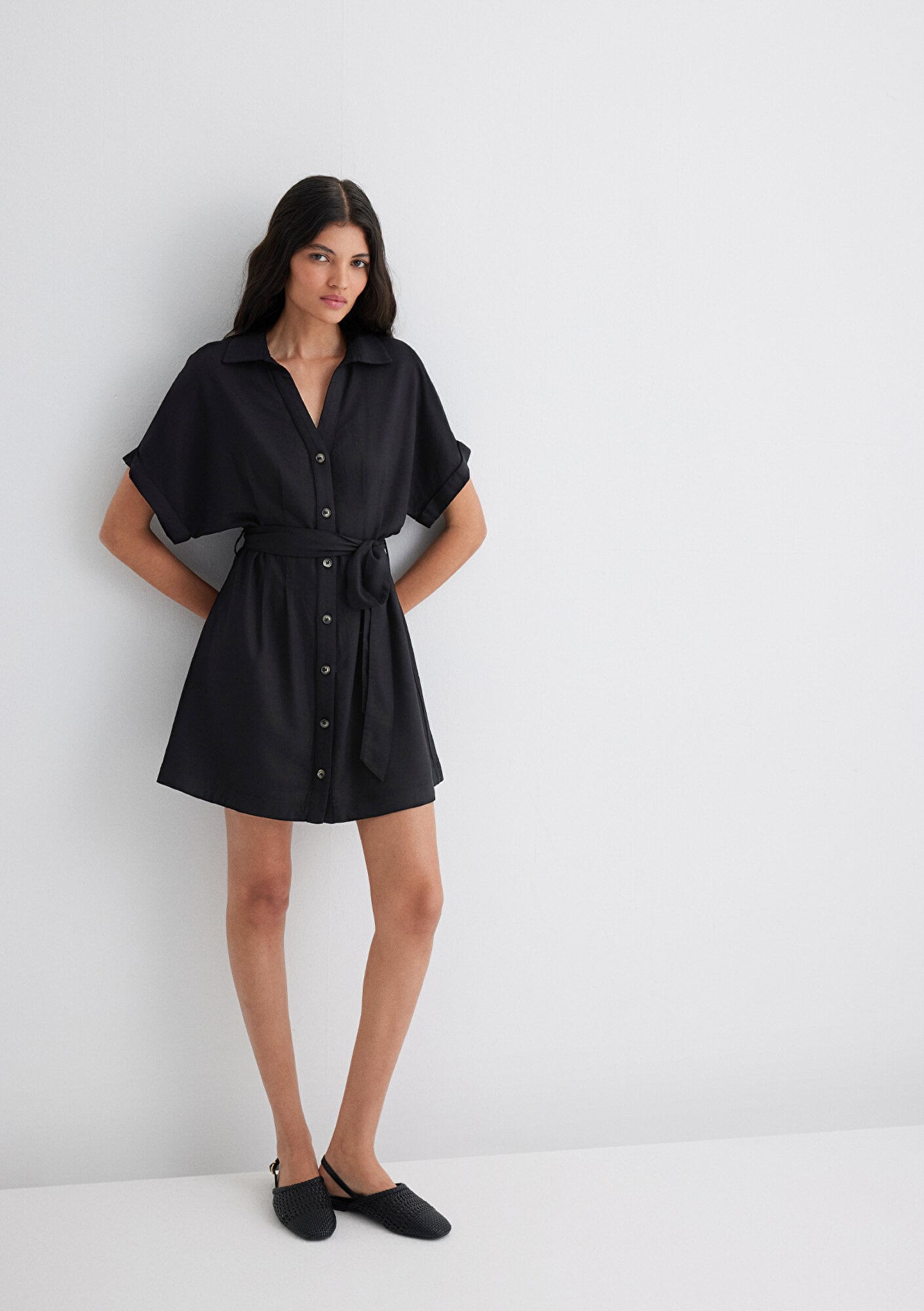  Mavi Siyah Elbise 1310743-900