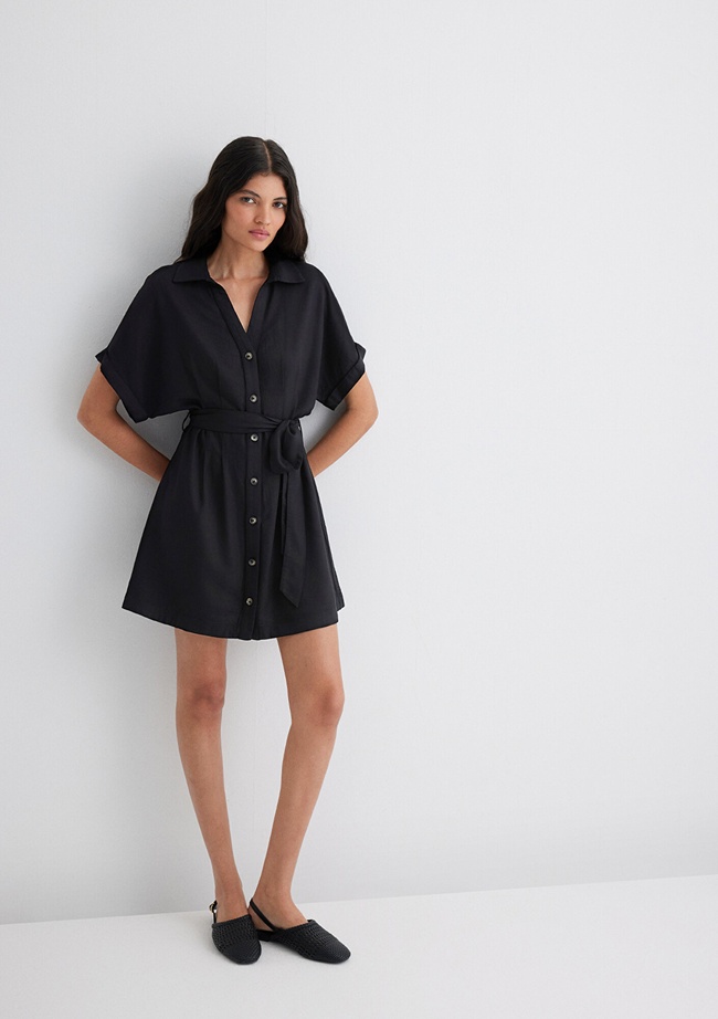  Mavi Siyah Elbise 1310743-900