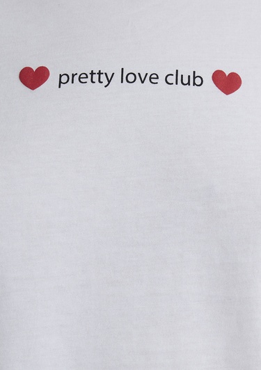  Mavi Baskılı Beyaz Crop Tişört Regular Fit / Normal Kesim 1613208-620