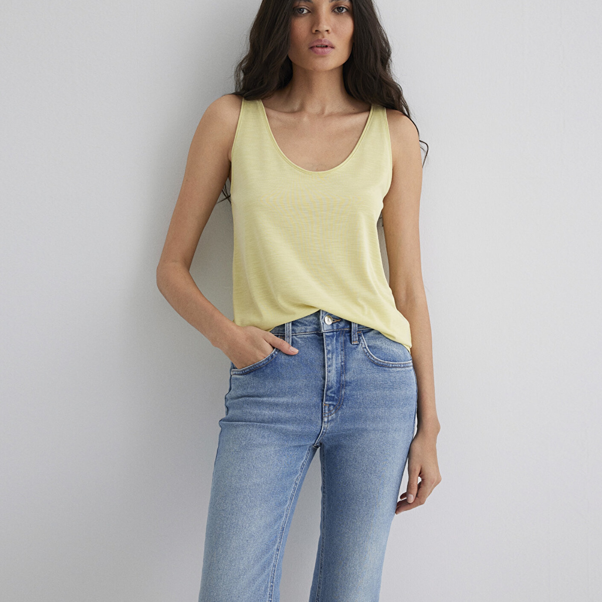 Mavi Sarı Tişört Slim Fit / Dar Kesim 1613216-71309