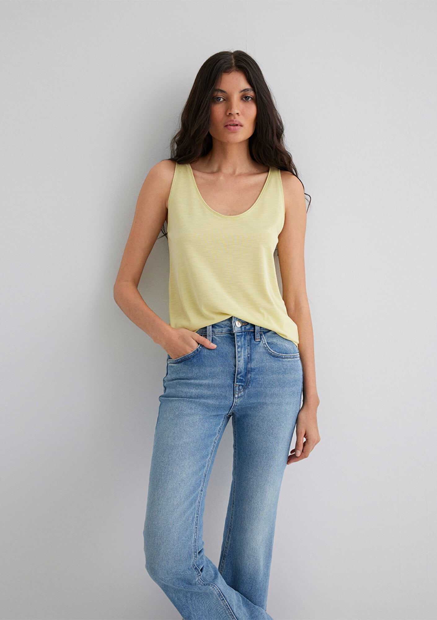  Mavi Sarı Tişört Slim Fit / Dar Kesim 1613216-71309