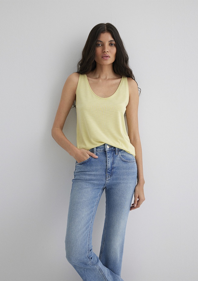  Mavi Sarı Tişört Slim Fit / Dar Kesim 1613216-71309