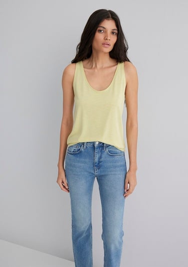  Mavi Sarı Tişört Slim Fit / Dar Kesim 1613216-71309