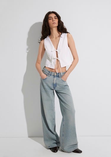  Mavi Ekru Keten Bluz 1211103-70057