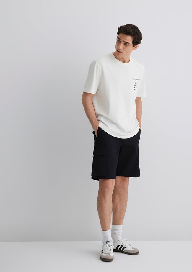  Mavi Siyah Kargo Şort 0410262-900