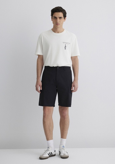  Mavi Siyah Kargo Şort 0410262-900