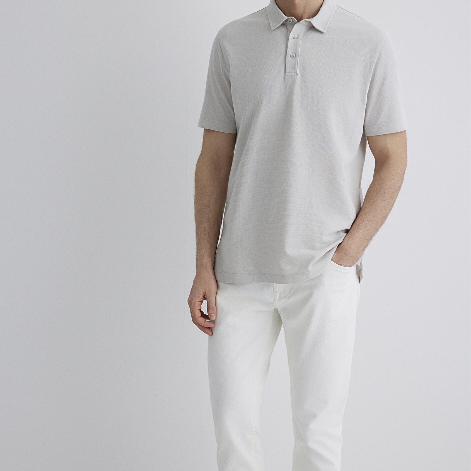 Mavi Gri Polo Tişört Regular Fit / Normal Kesim 0612633-70074