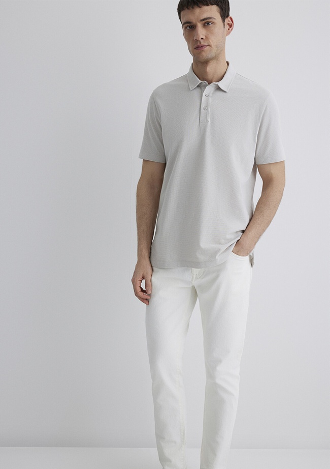  Mavi Gri Polo Tişört Regular Fit / Normal Kesim 0612633-70074