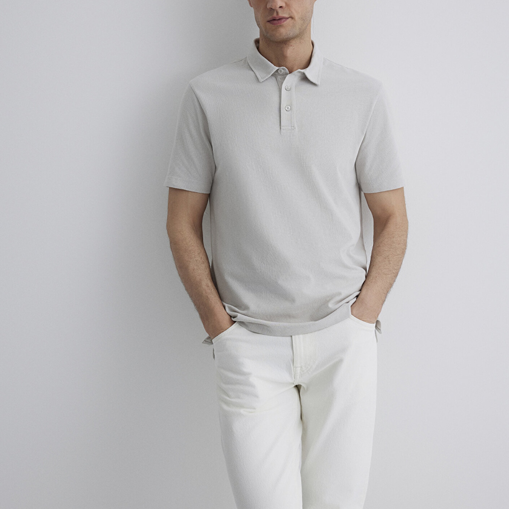 Mavi Gri Polo Tişört Regular Fit / Normal Kesim 0612633-70074