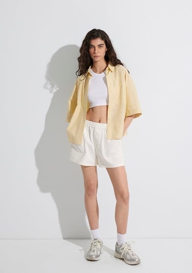  Mavi Ekru Basic Şort 1410189-80194