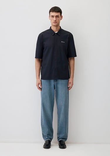  Mavi Lacivert Gömlek Loose Fit / Bol Rahat Kesim 0211486-70496