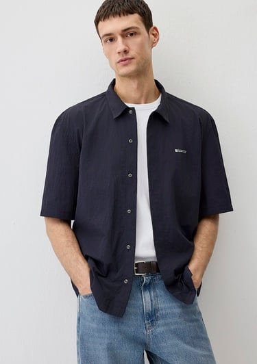  Mavi Lacivert Gömlek Loose Fit / Bol Rahat Kesim 0211486-70496