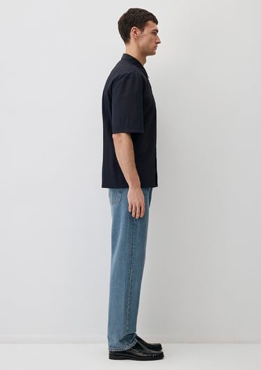  Mavi Lacivert Gömlek Loose Fit / Bol Rahat Kesim 0211486-70496