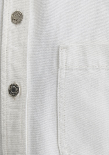  Mavi Vivi 90lar Beyaz Jean Gömlek Crop / Kısa Kesim 1210244-86440