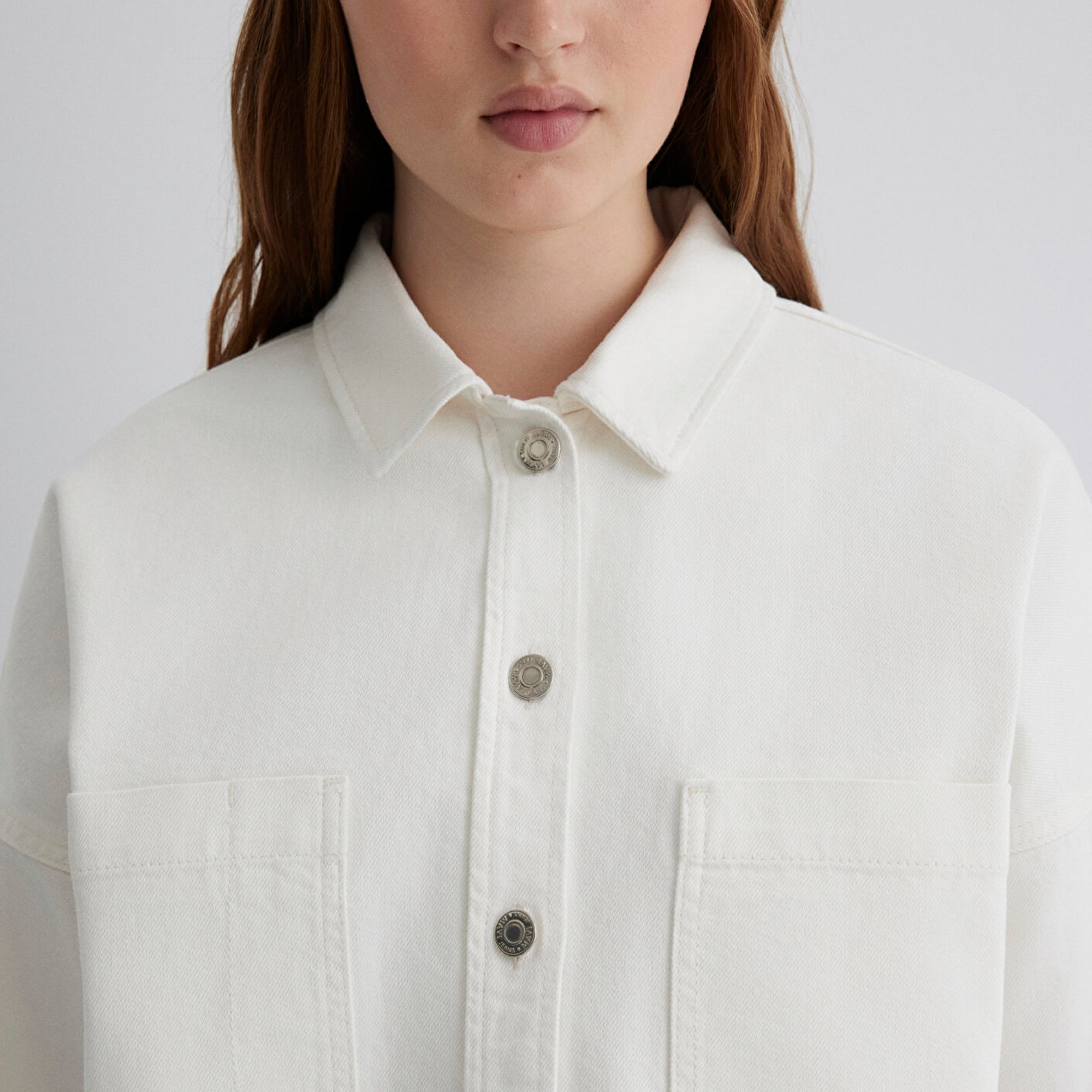 Mavi Vivi 90lar Beyaz Jean Gömlek Crop / Kısa Kesim 1210244-86440