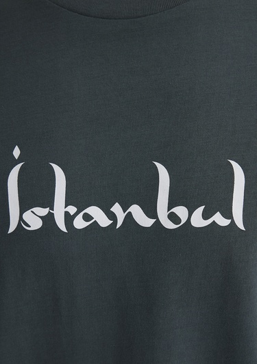  Mavi İstanbul Baskılı Yeşil Tişört Relaxed Fit / Rahat Kesim 0612999-71598