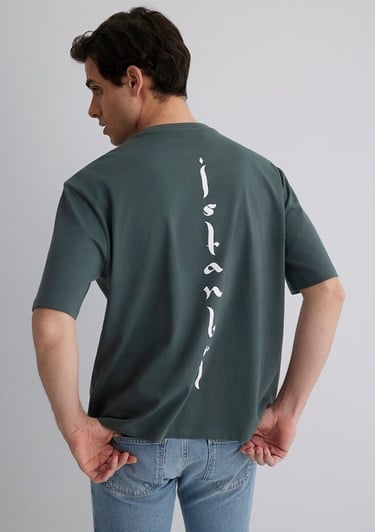  Mavi İstanbul Baskılı Yeşil Tişört Relaxed Fit / Rahat Kesim 0612999-71598